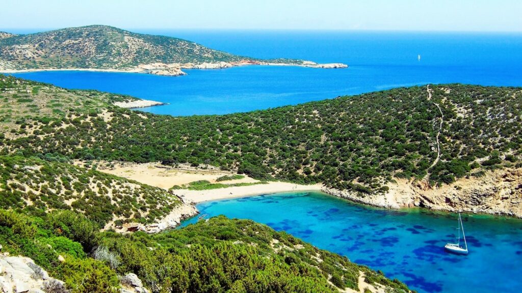 One of the best Sifnos island beaches - Fikiada aerial photo